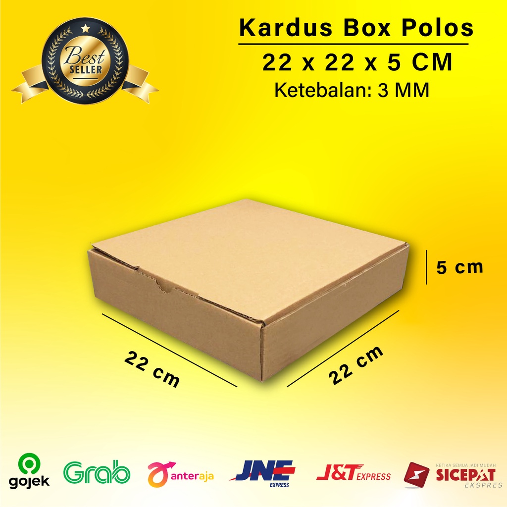 

Kardus Box Die Cut 22x22x5 CM Dus Packing Pizza Polos