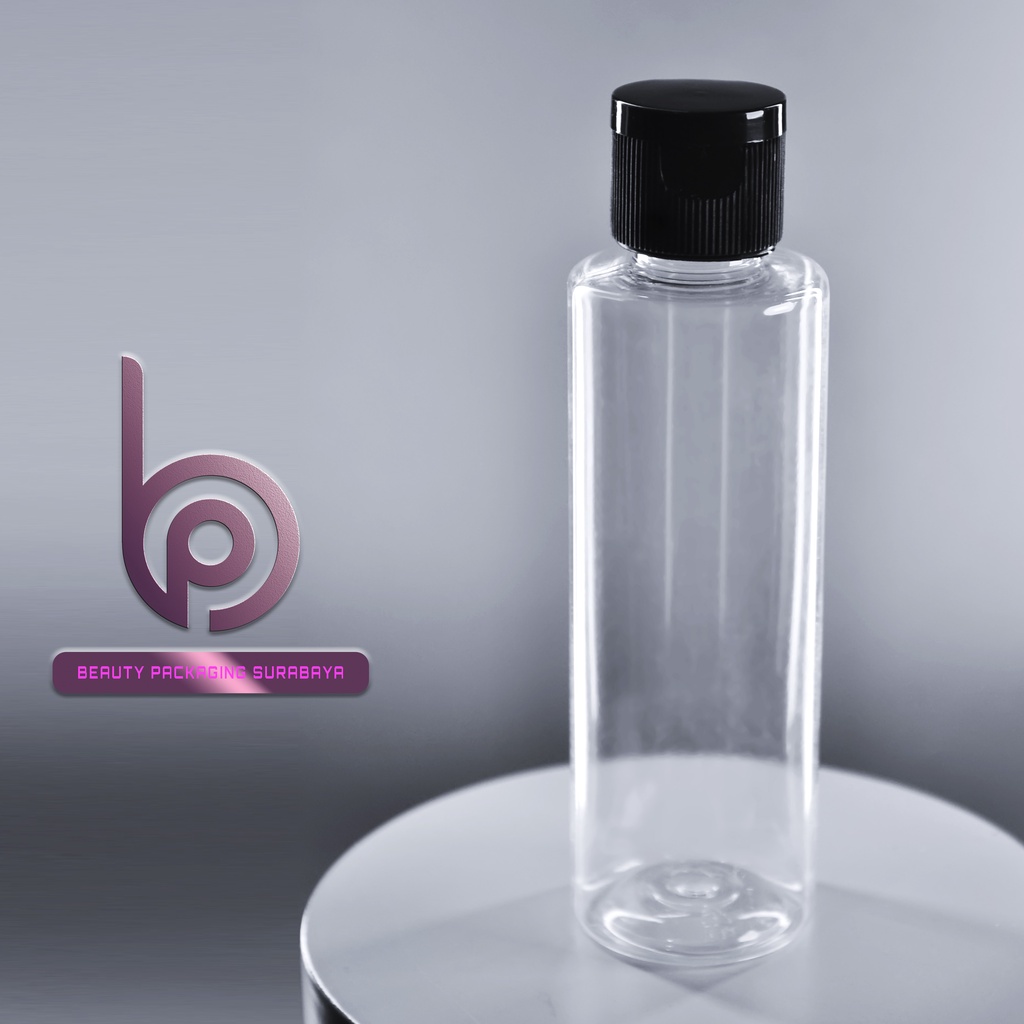 Botol Plastik PET 60ml RF Bening Tutup Fliptop