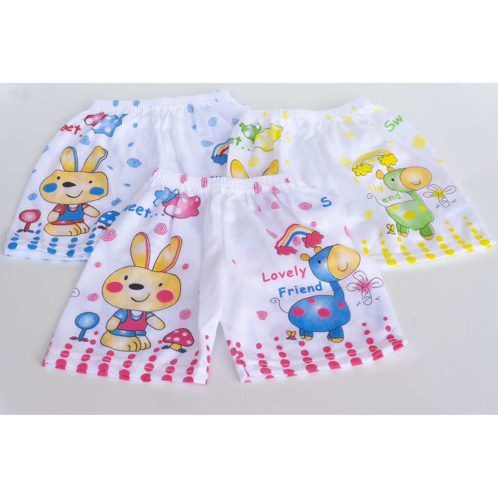 3Pcs celana bayi pendek laki laki perempuan Size S