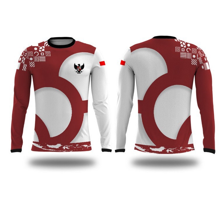 Kaos Jersey Sport Sepeda Indonesia Merah Putih Custom ZA074