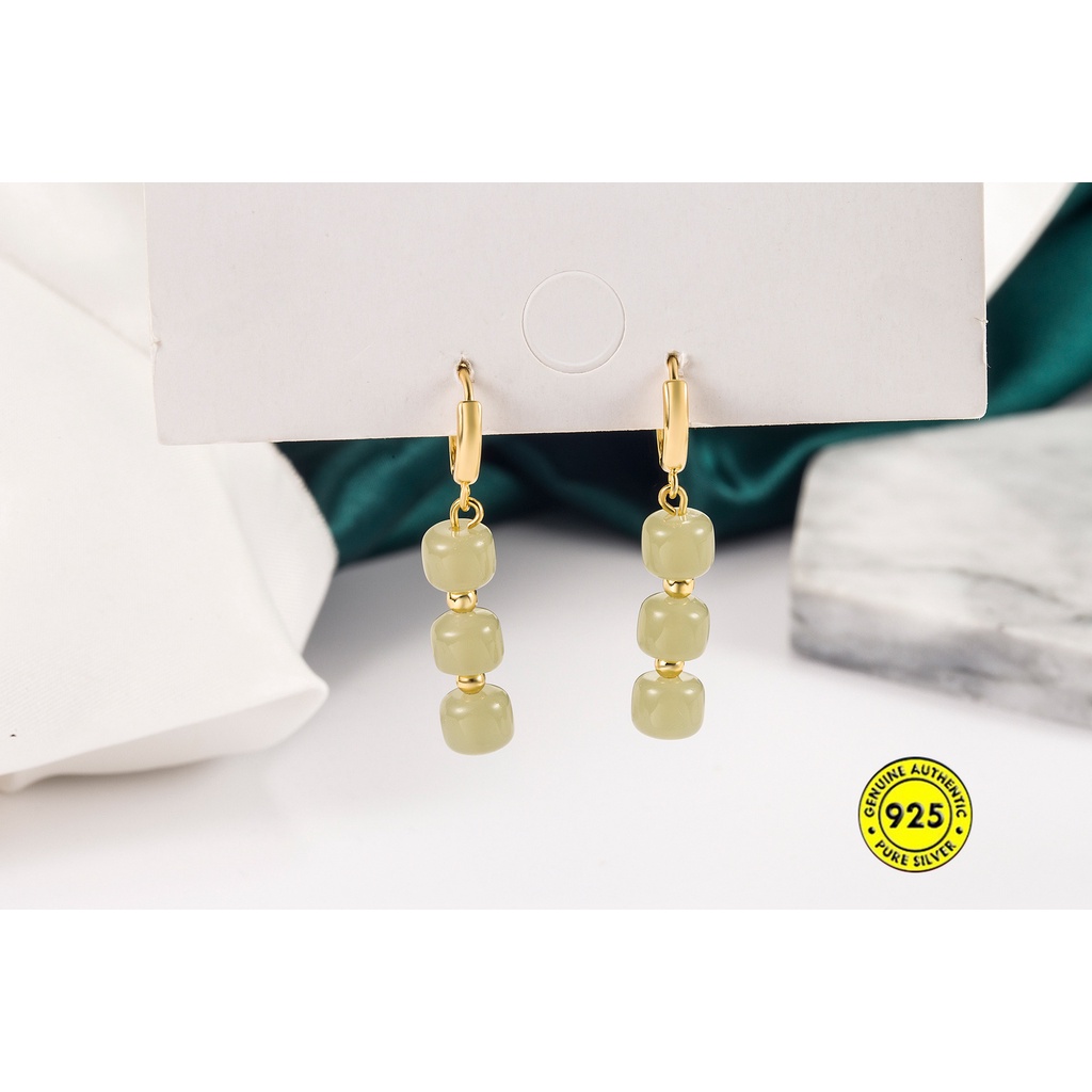 Anting Klip Wanita Bahan Sterling Silver 925 Lapis Emas 18K Untuk Musim Panas