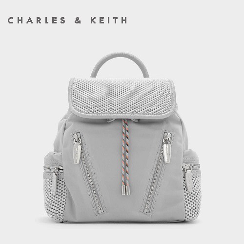TAS RANSEL BATAM WANITA CHARLES & KEITH BACKPACK CNK-4350 GRAY ORIGINAL IMPORT BATAM TERMURAH