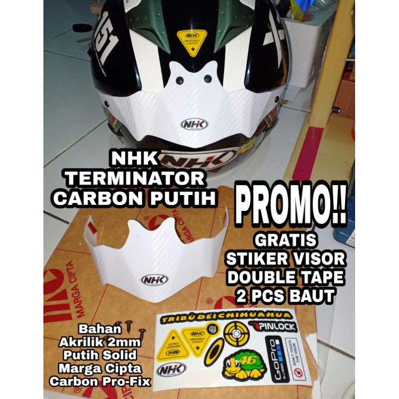 SPOILER HELM NHK TERMINATOR / X-151 +FREE STIKER VISOR & 4 PCS BAUT PERMANENT