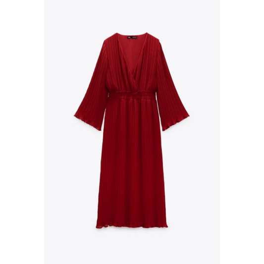 Zara pleated red dress
