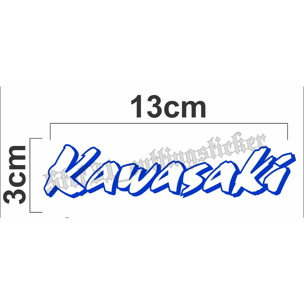 2 pcs Stiker cutting tulisan kawasaki