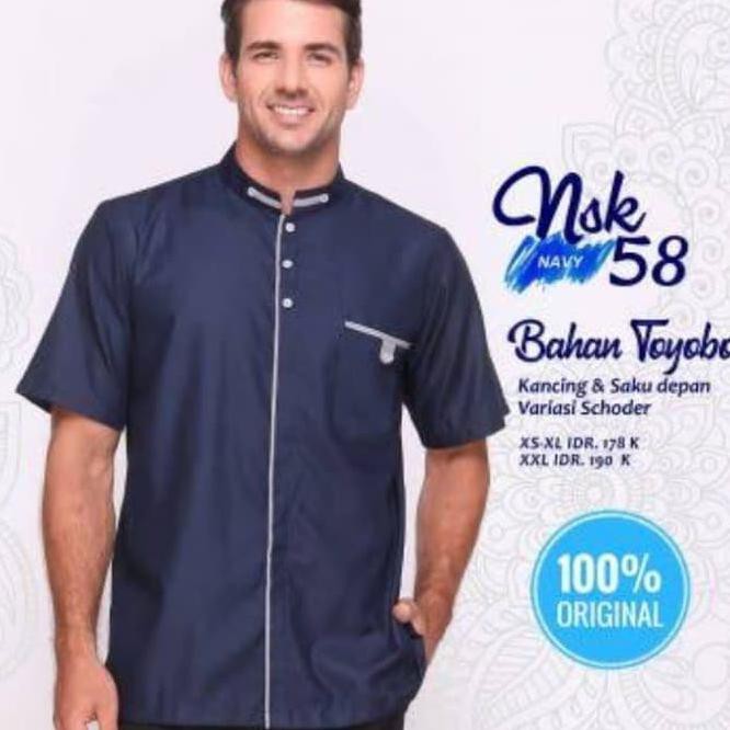 Baju Koko Nibras Nsk 58 Mocca & Navy