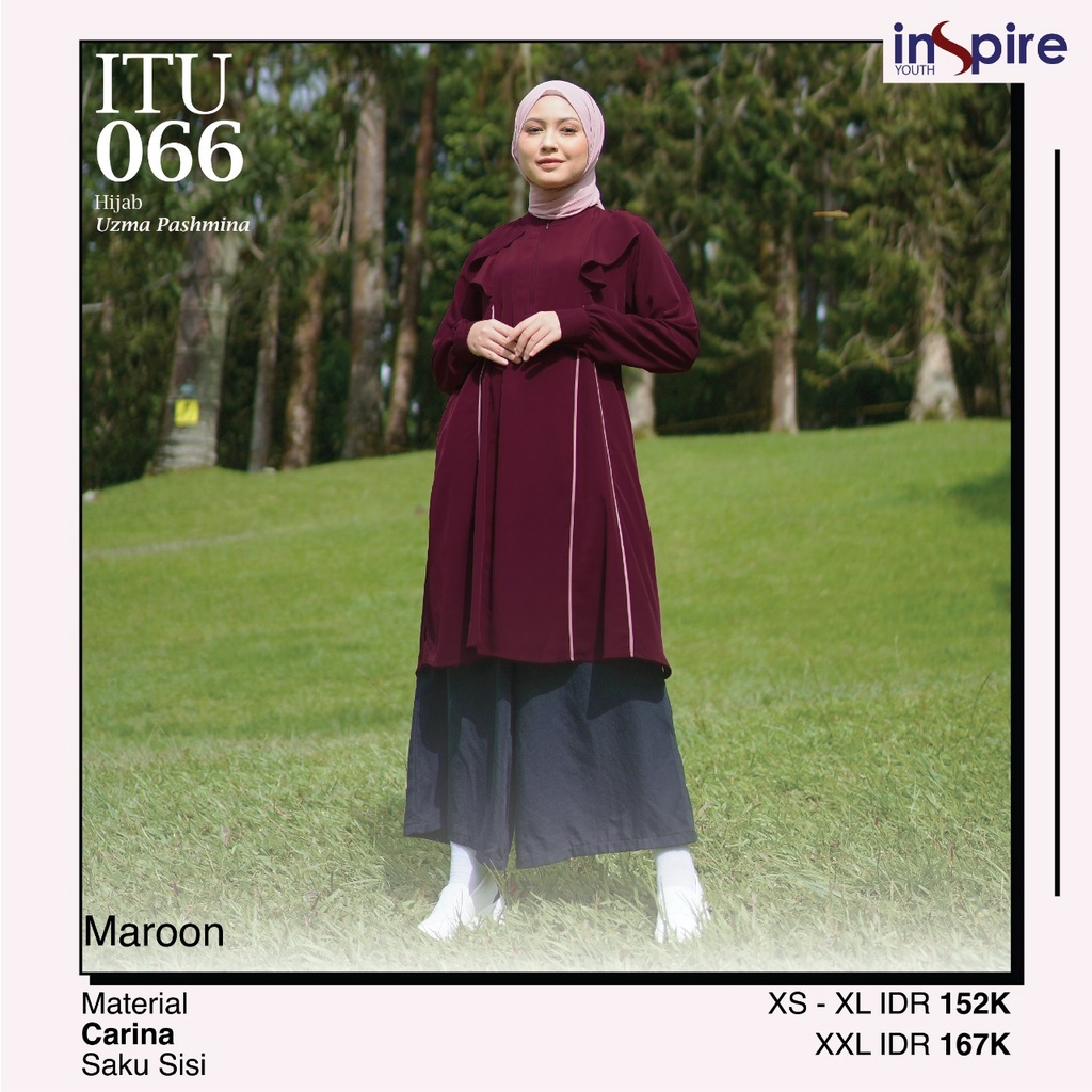 Inspire Tunik ITU 66 Bahan Carina Fashion Muslimah Atasan Kekinian OOTD