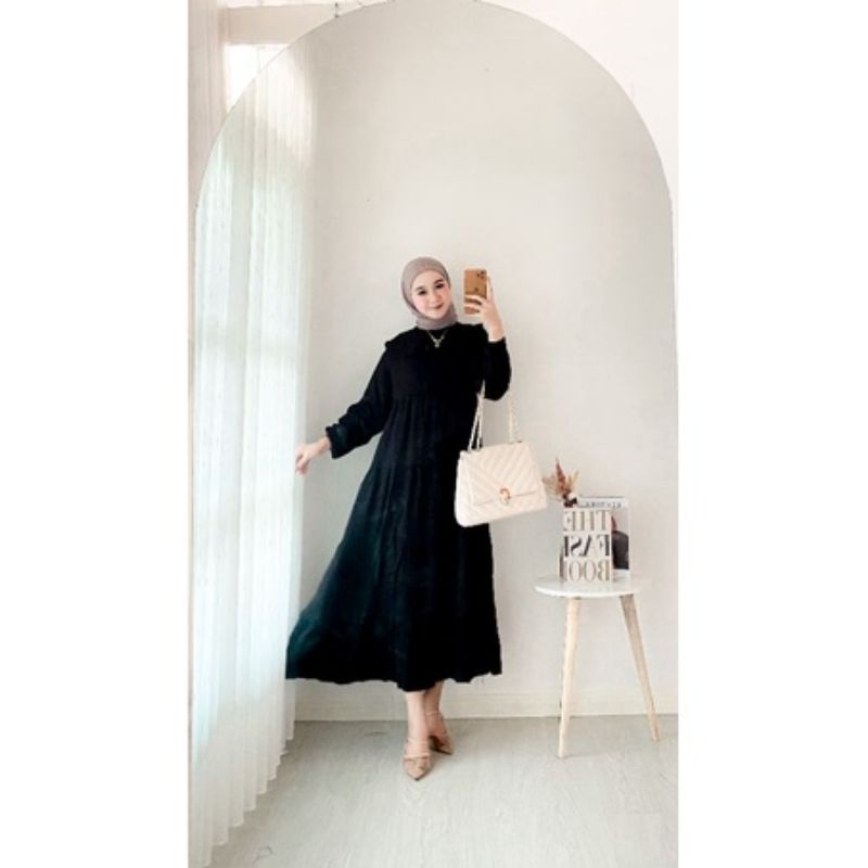 MIDI DRESS MUSLIM PREMIUM / MIDI DRESS KOREA / MIDI DRESS TWILL