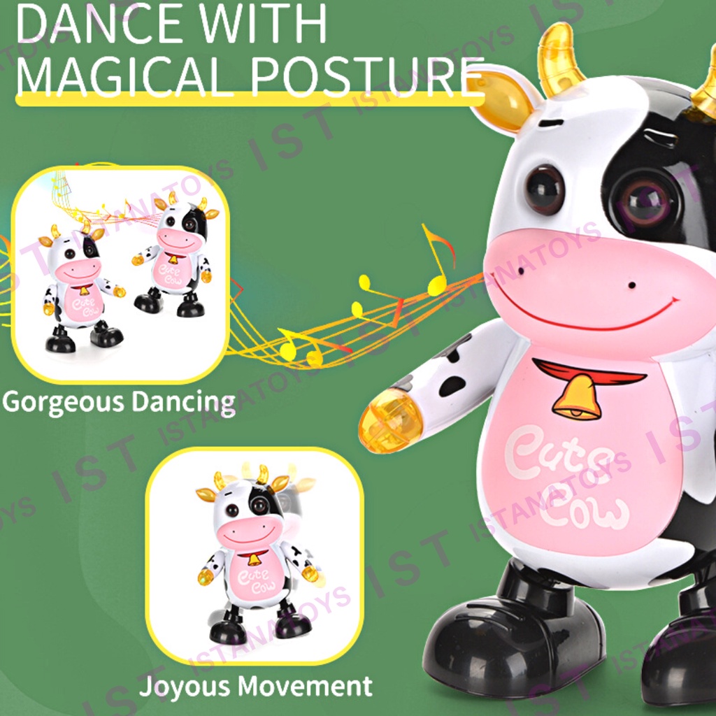 MWN Mainan Anak Dancing Cow Sapi Joget Lampu dan Musik