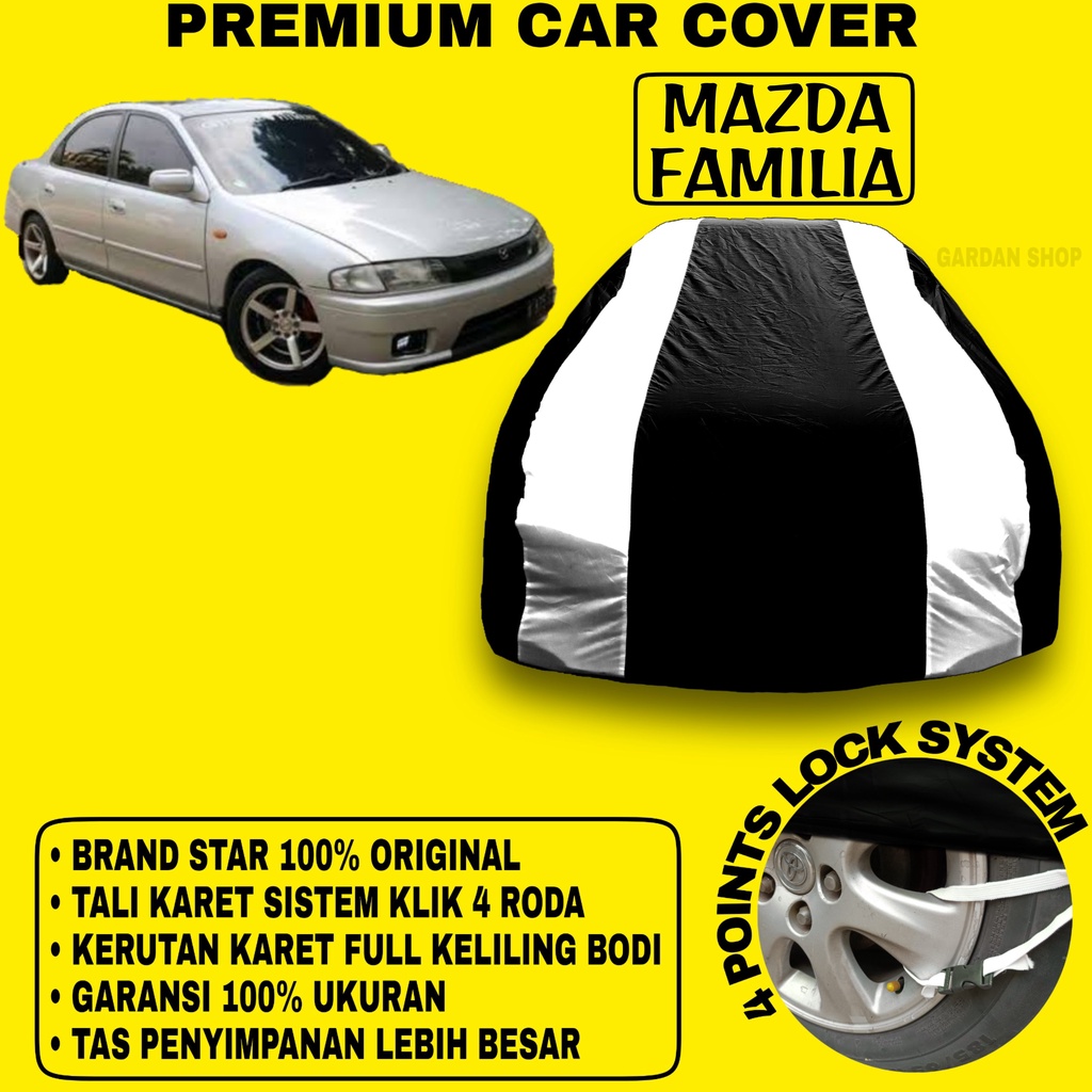 Body Cover MAZDA FAMILIA Sarung Strip SILVER Penutup Pelindung Bodi Mobil Mazda Familia PREMIUM