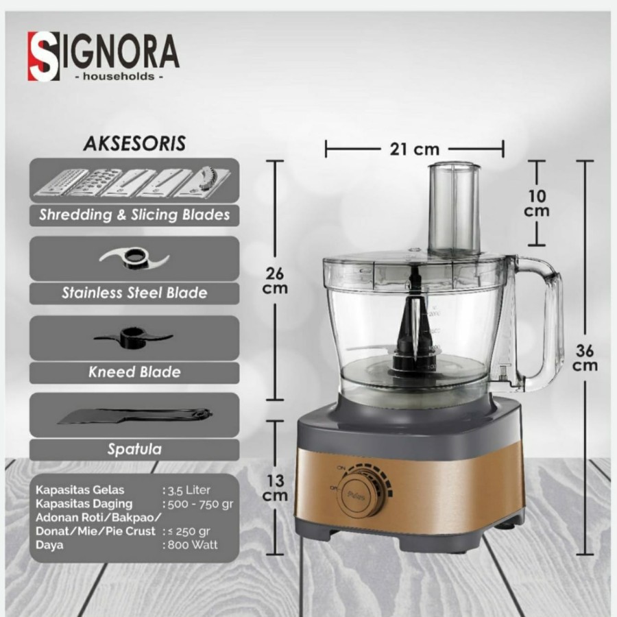 SIGNORA FOOD PROCESSOR Tanpa Cubic cutter