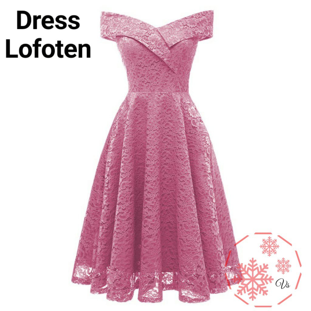 INDOBEST DRESS LOFOTEN BRUKAT WANITA / PAKAIAN PESTA PARTY WEDDING / TANPA LENGAN