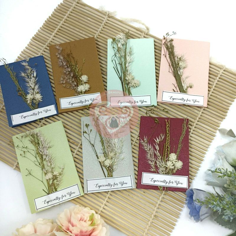 Kartu Ucapan Premium Rustic Bunga Kering | Kartu Ucapan Vintage Aesthetic - Rustic Dried Flower