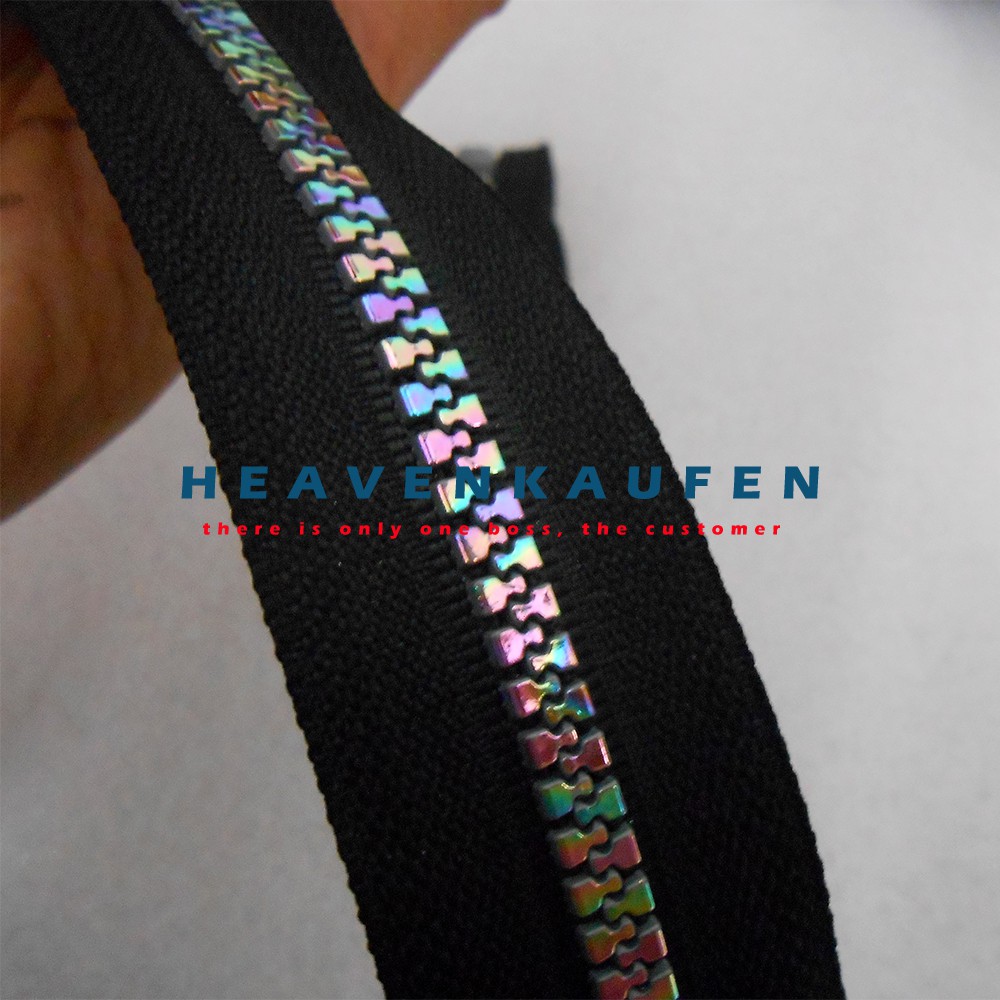 Resleting Zipper Pelangi Rel/Gigi Warna Warni (Rainbow Zipper) Panjang 50 cm