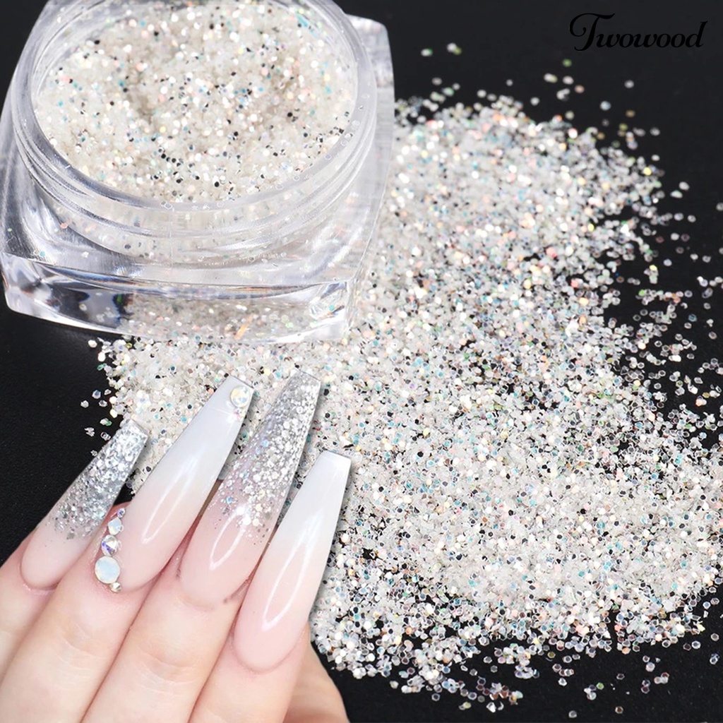 6 Pcs Bubuk Glitter Bahan Akrilik Ukuran 1g Untuk Nail Art