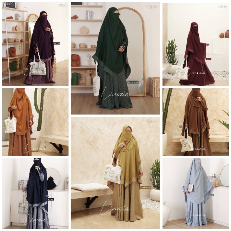 Gamis syar'i casual gamis syar'i set ready stok size S Linezia by Mahira Indonesia bs COD