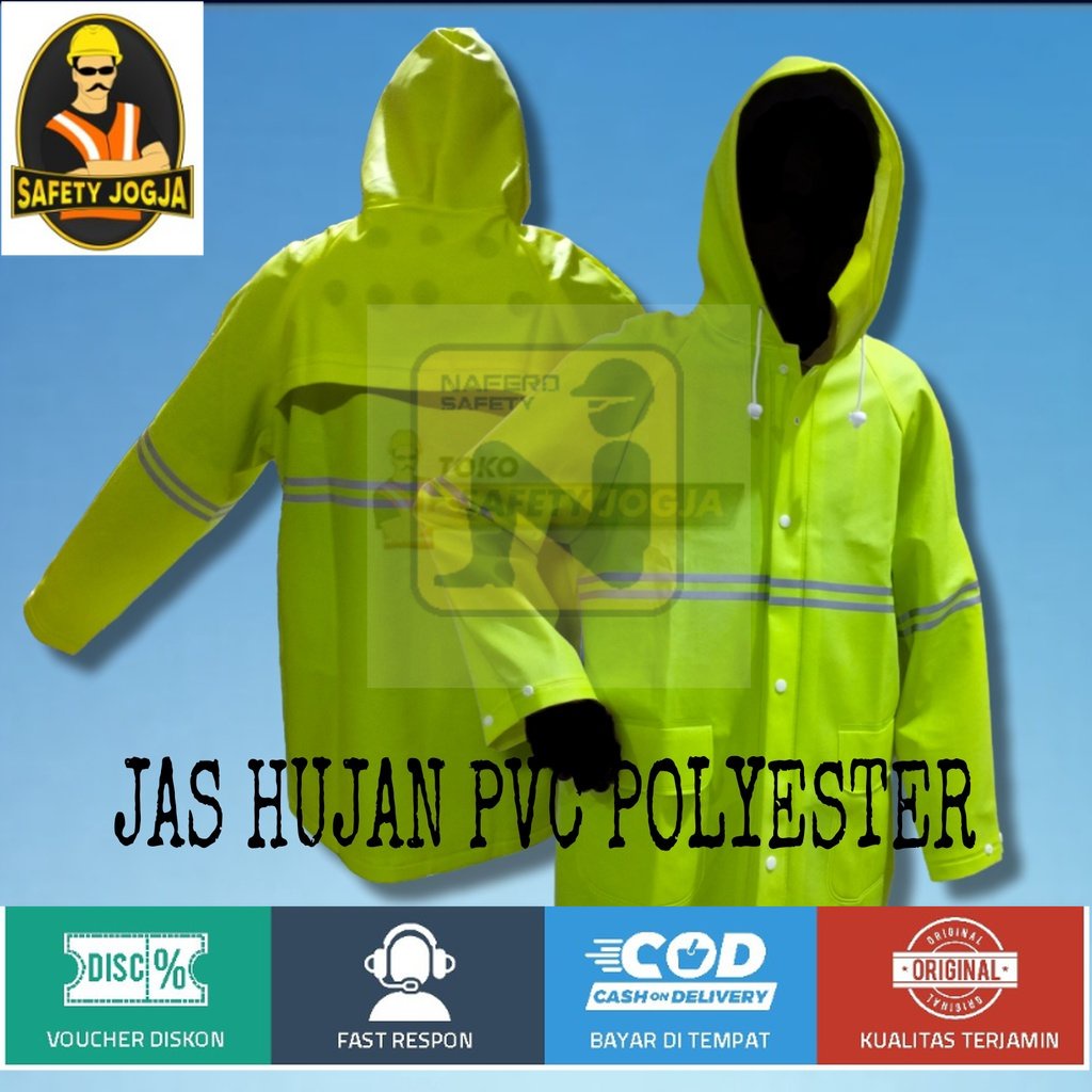 JAS HUJAN PROYEK SAFETY BAJU CELANA RAINSUIT BAHAN PVC POLYCARBONATE TEBAL DAN TIDAK LECEK PREMIUM