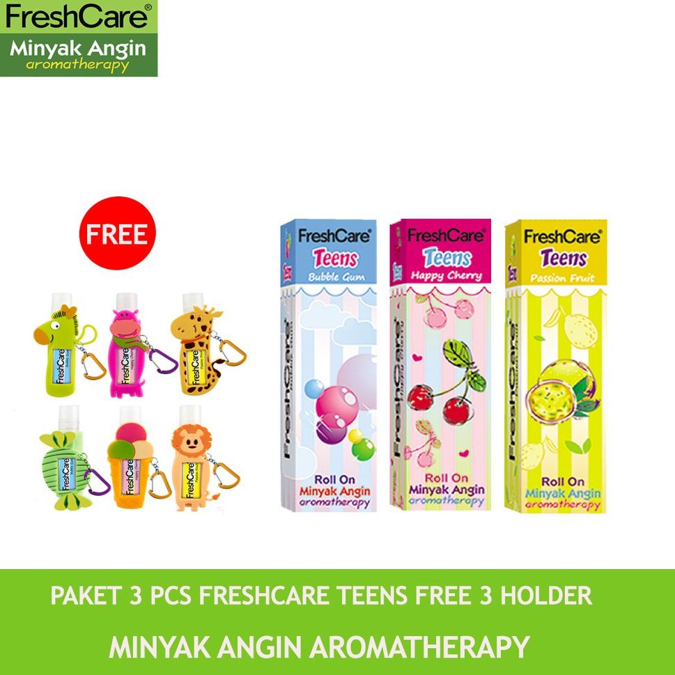 〈VCSW〉 Paket FreshCare Teens (1Cherry,1Bubble Gum,1Passion Fruit) Free Holder