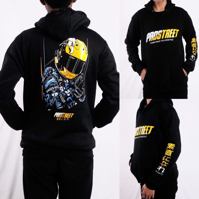 HOODIE PRIA PROSTREET HITAM / HOODIE RACING RIDERS DISTRO PREMIUM QUALITY / HOODIE FLECE SIZE M L XL / SWEATER PRIA /