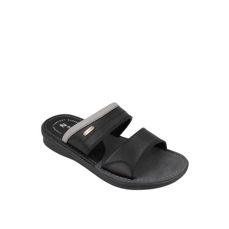 SANDAL SLIDE PAKALOLO PRIA ORIGINAL CASUAL KULIT ASLI HITAM PB15