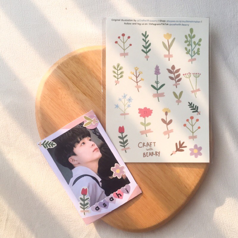 

sticker sheet CraftwithBearry-flowers deco untuk journaling, scrapbook, dan DIY