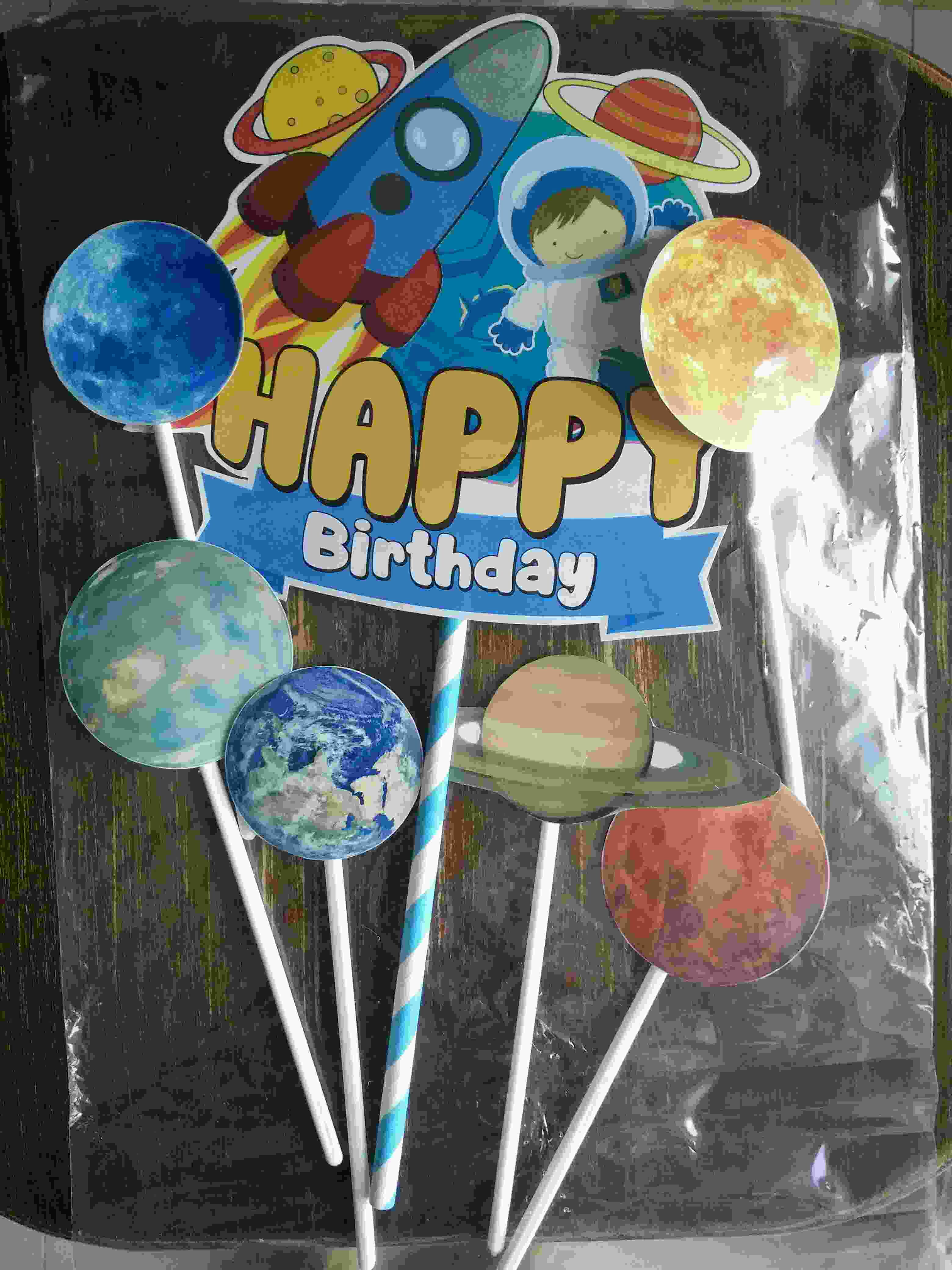 Astronot Planet Topper Cake Birthday / Hiasan Kue Ulangtahun
