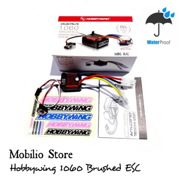 

Stock Terakhir Hobbywing Quicrun 1060 Brushed ESC Waterproof 60A Speed Controller RC Mobilio shopee