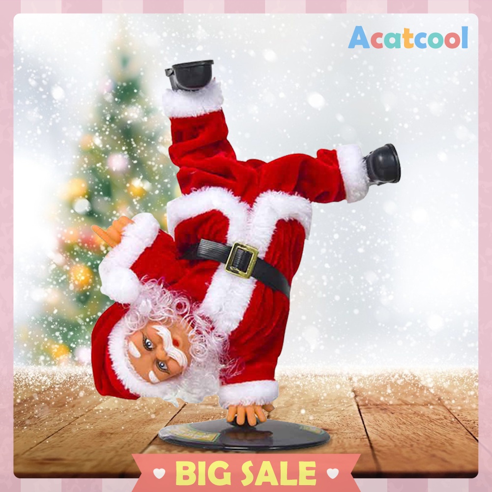 Christmas Music Rotating Inverted Dancing Santa Claus Doll Home Decoration