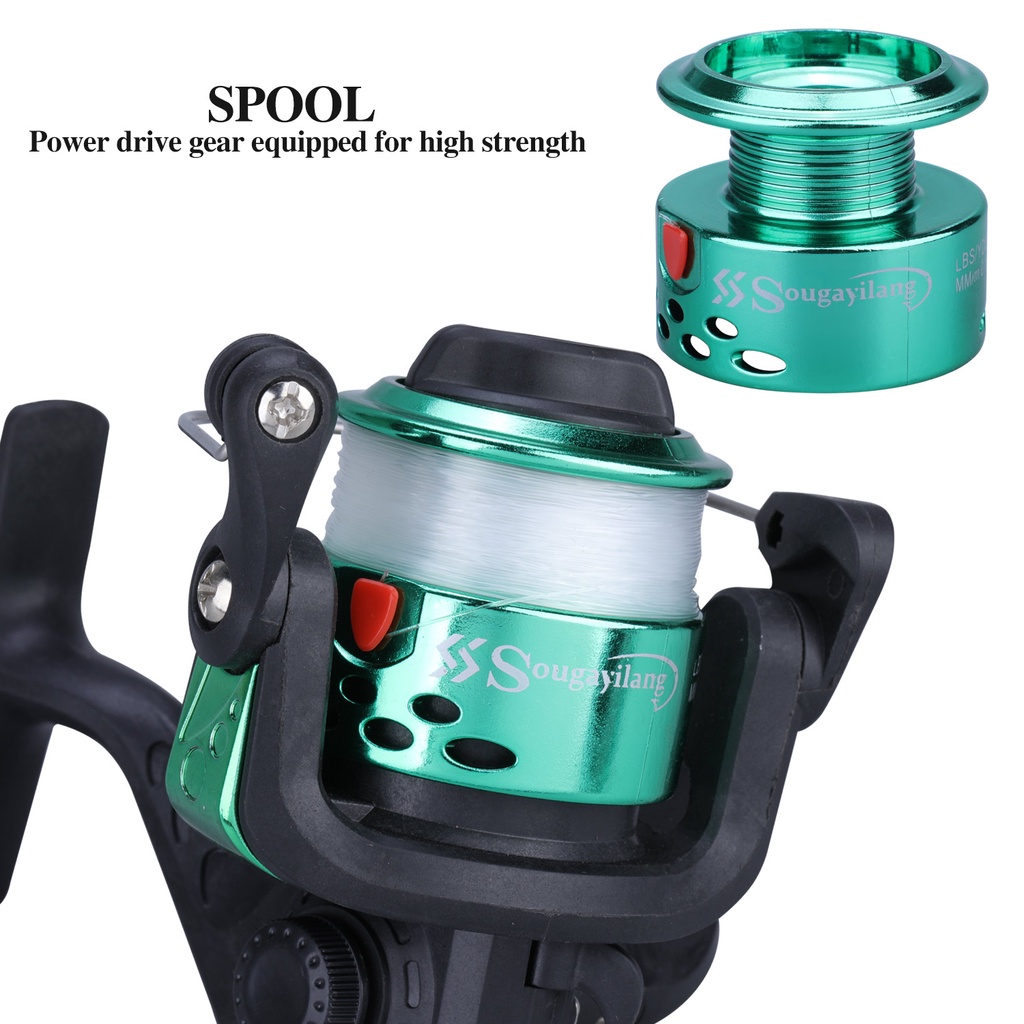 MURAH Pemintalan Memancing Reel Kuat Tahan Lama Logam Spul 5.2: 1 Kekuatan Tinggi 3 Bantalan Bola Carp Fishing Reel Garis Logam Piala Sea Tackle Memancing Aksesoris