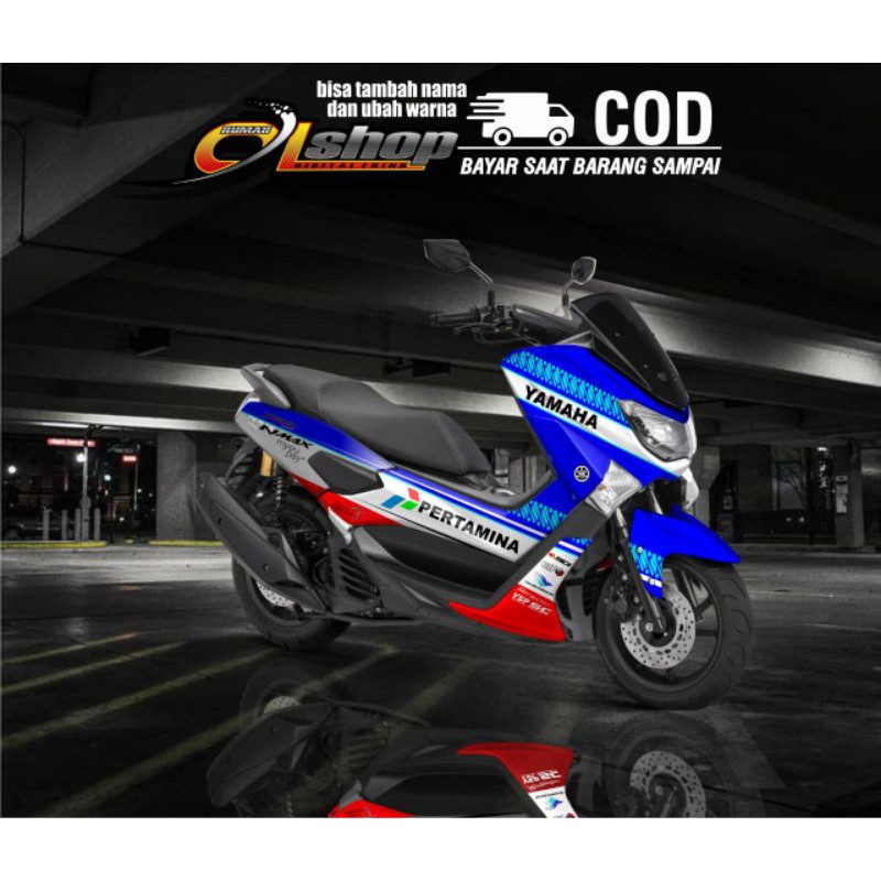 Decal NMAX old Motif Mandalika blue silver Variasi sticker full body