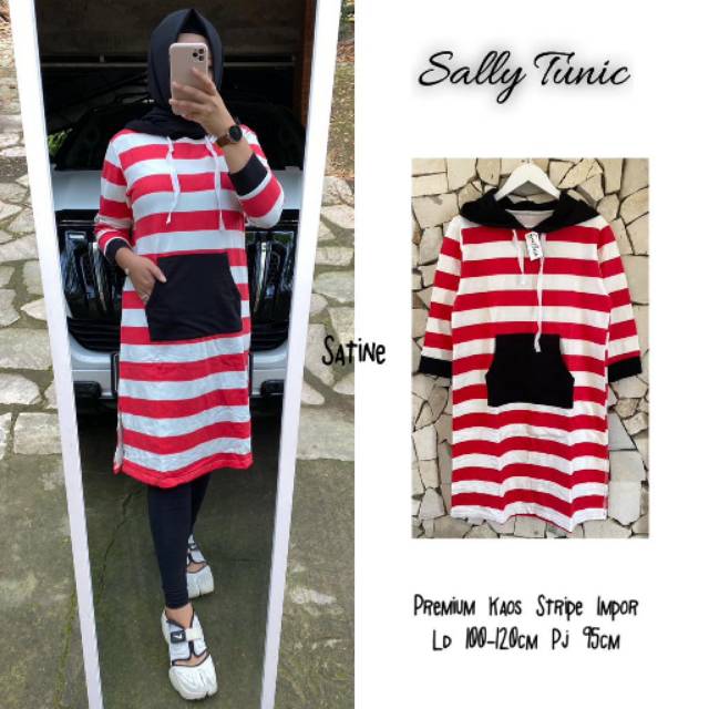 SALLY TUNIC Premium Motif Garis