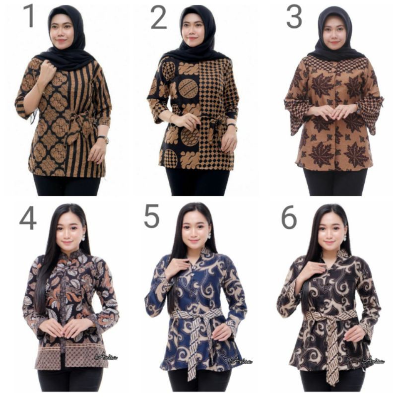 BAJU BATIK WANITA MODERN MONALISA GENES M,L,XL asli PEKALONGAN