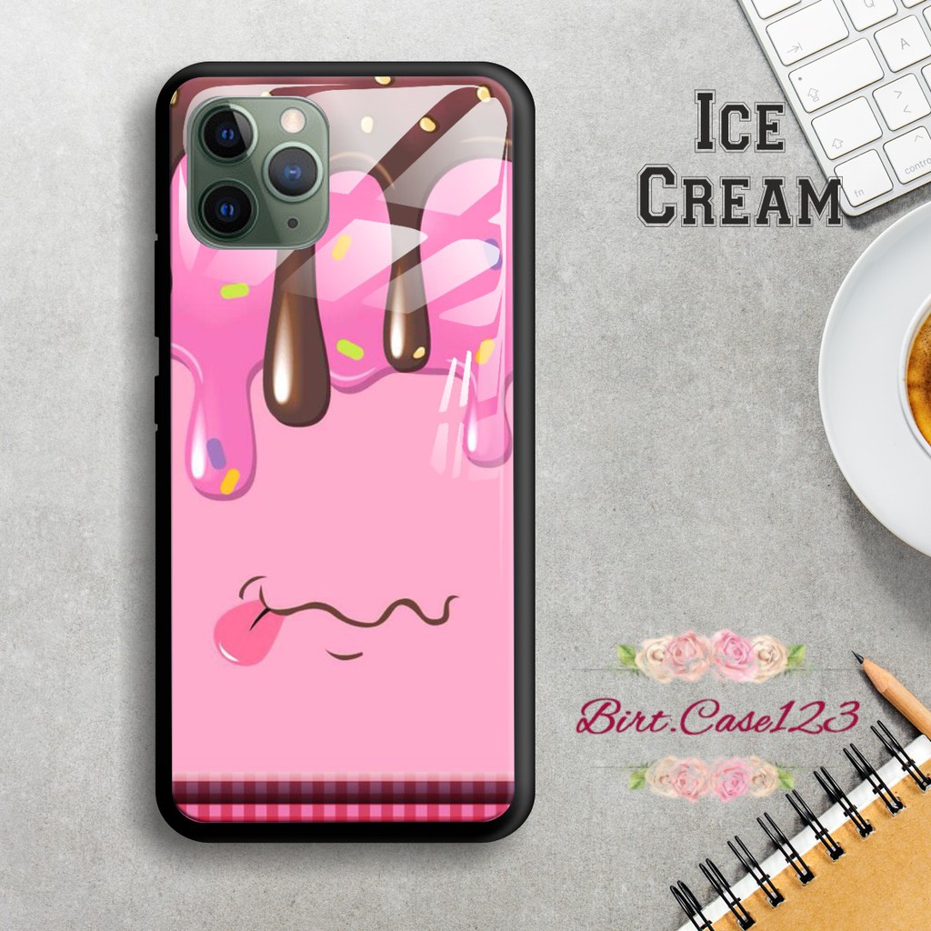 Back case glass ICE CREAM Iphone 5 6 6g 6g+ 7 7g 7g+ 8 8+ Xr X Xs Xs Max Se 2020 11 Pro BC1434