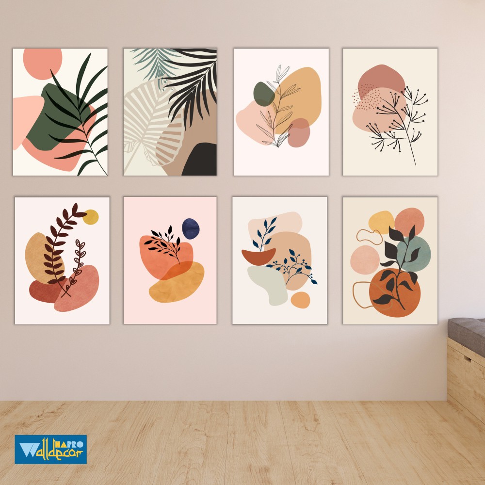 Walldecor Abstak Aesthetic Frame Poster Kayu Dekorasi Ruangan Hiasan