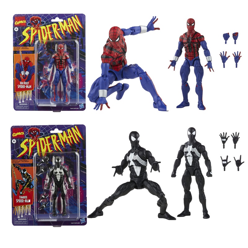 Mainan Boneka Action Figures Model Anime Spiderman Legends Ben Reilly / Symbiote Retro Bahan PVC Untuk Hadiah