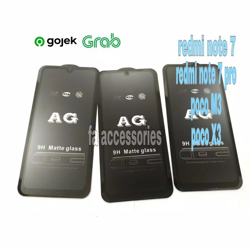 tempered matte glass xiaomi redmi note 7 7PRO POCO M3 M3PRO M4 M5 M5S S X3 X3PRO X5 X5PRO NFC PRO 5G anti glear anti minyak