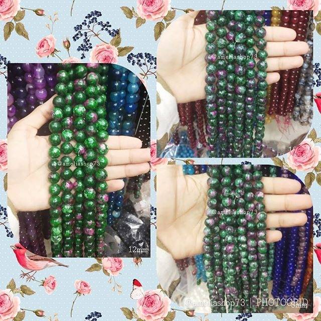 Bahan Batu Agate Polos - Ruby Zoisite