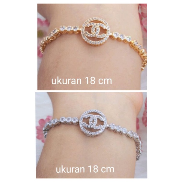 Nsdr09. Gelang xuping wanita lapis emas dgn mata zircon  ukuran 18 cm