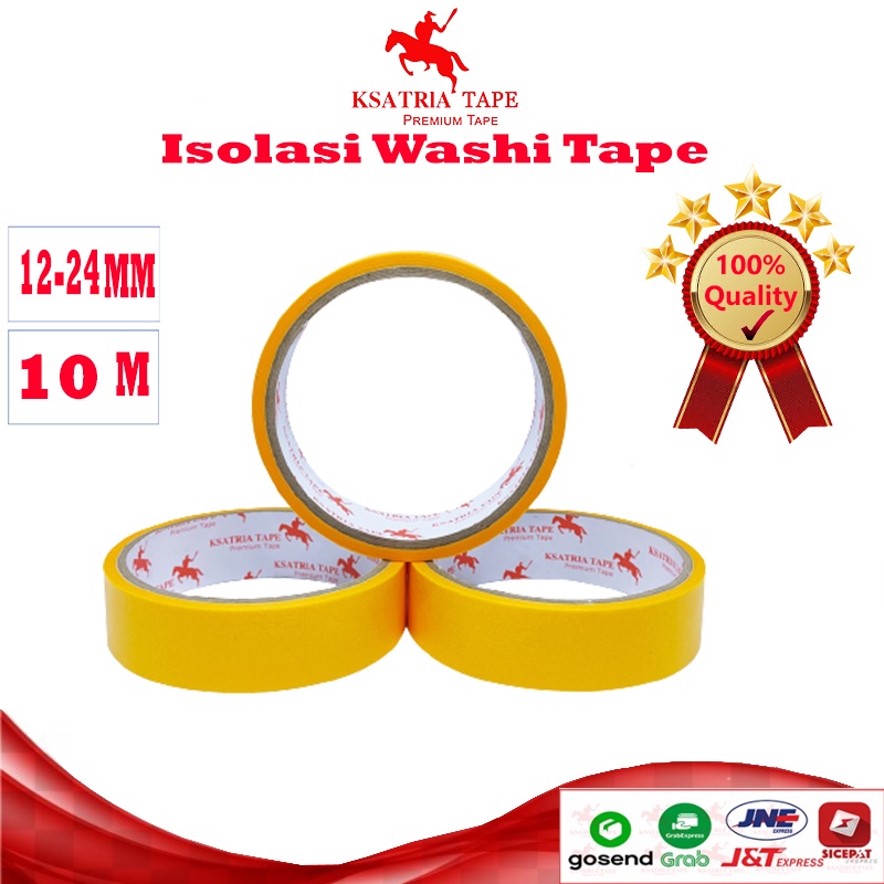 

[TERLARIS] Lakban OPP Tape / Isolasi Washi Tape / Lakban Kertas Dunia Packing Masking Tape 12 - 24 mm X 10 Meter -COD