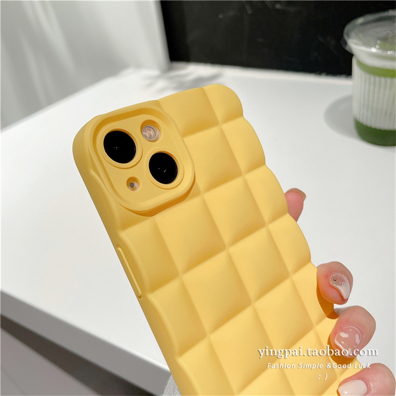 Soft Case Pelindung Kamera Bahan Silikon Bentuk Persegi 3D Warna Solid Untuk IPhone 14 13 12 11 Pro Max SE 2020 Xr X Xs Max 7 8 6 6s Plus