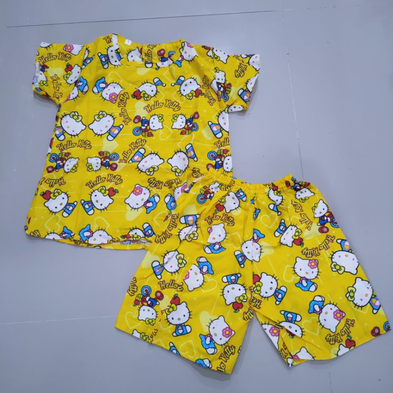 Setelan Anak 3 4 5 6 7 8 9 10 tahun motif kartun karakter lucu baju anak cewek harian santai ( setelan cartoona ) Fatonah Shop