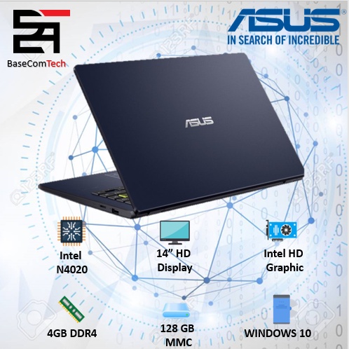 Laptop Asus Vivobook E410MA INTEL N4020 RAM 4GB 128/192GB 14HD WINDOWS 10-BLUE 128GB HD