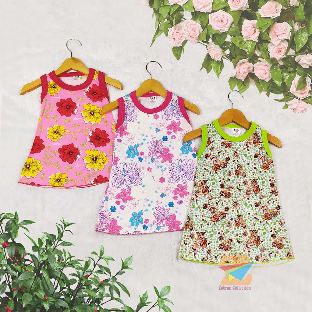 Isi 3 pcs - Dress Yukensi Anak Zabran 1 Sampai 5 Tahun