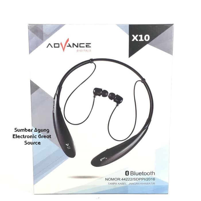 Earphone Jogging Advance X10 Bluetooth Sport Headset Asli Ori