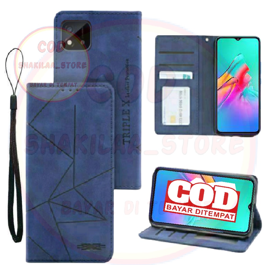 CASE HP RELAME C20 MOTIF MAGNET KULIT - CASING DOMPET-FLIP COVER LEATHER-SARUNG HP
