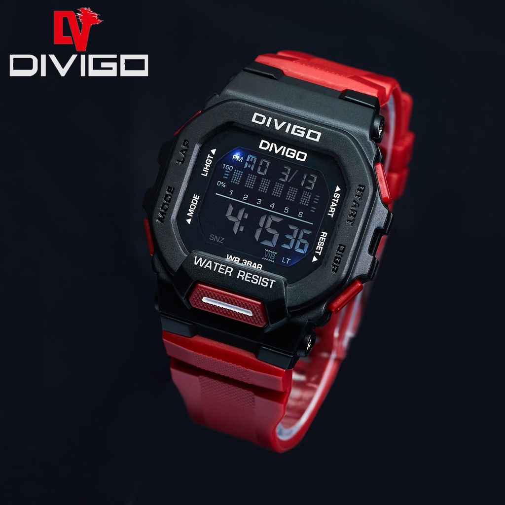 [DGS] Jam Tangan Pria Digital DIVIGO DV-7209 Original Water Resist