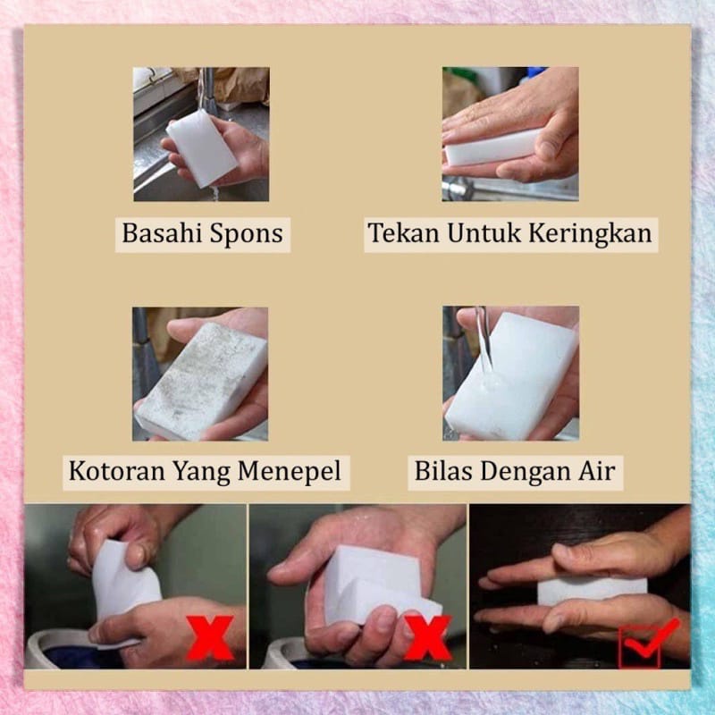 Spons Serbaguna Ukuran 10 x 6 x 2 CM Satuan Busa Ajaib Magic Sponge Nano Spon Rub Daya Serap Tinggi Aman Anti Baret Murah Kualitas Bagus Potong Kecil Pembersih Kaca Debu Kotoran Bahan Halus Tidak Perlu Cairan Kimia Bisa Bersih Grosir Prakarya Malang