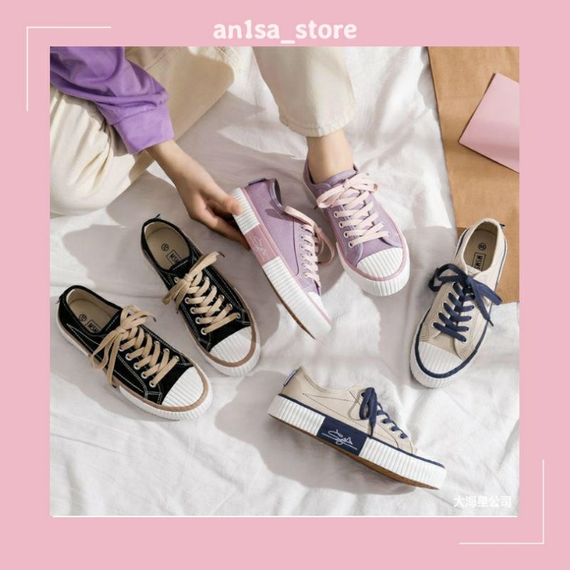 (IMPORT) Sepatu Sneakers Kanvas Fashion Korea Wanita Import