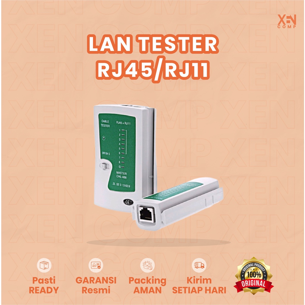 LAN TESTER / TESTER CABLE  RJ45 RJ11 / Kabel LAN Tester Jaringan Include Baterai