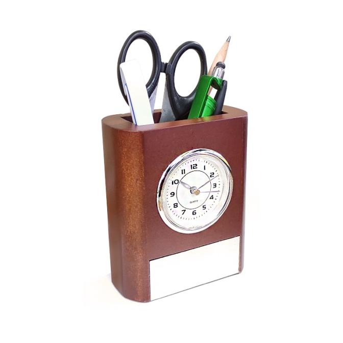

Tempat Pulpen Pen Holder Kayu Wadah Pen Jam Meja Souvenir Jam Analog Terlaris